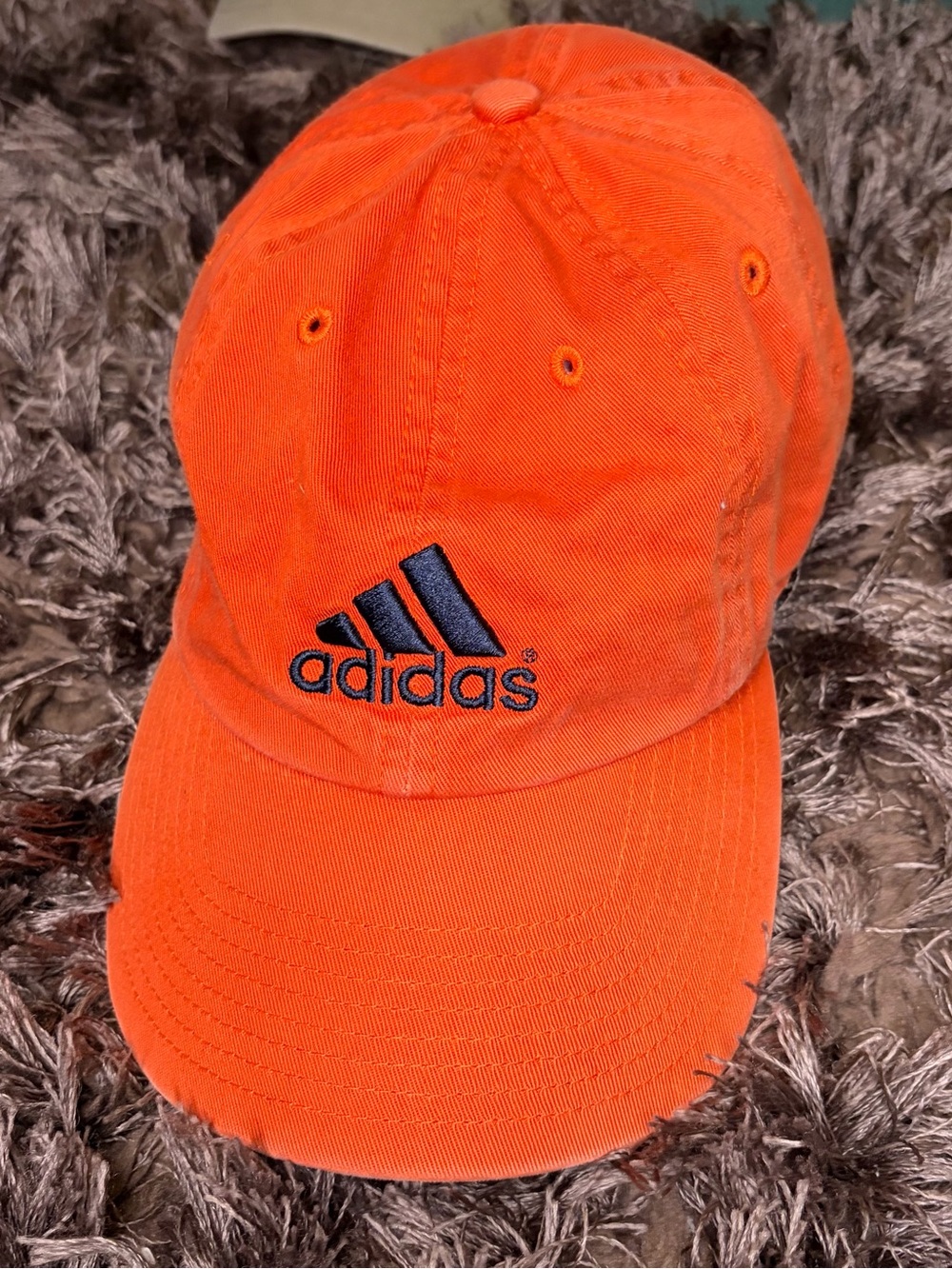 Vintage Bright Orange Adidas Cotton Chino Baseball Cap